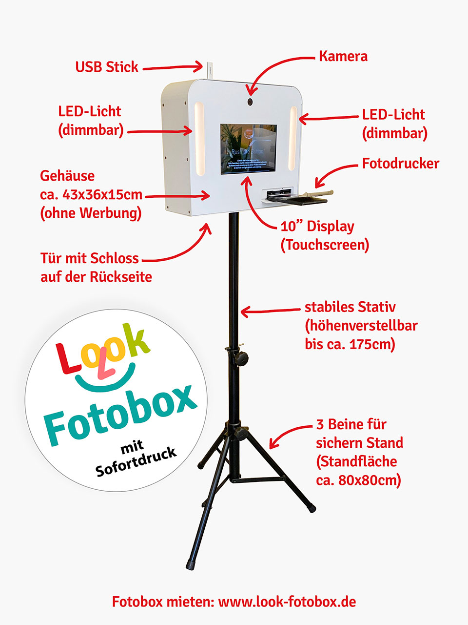 Look-Fotobox mieten in Burgdorf b Salzgitter - Fotorequisiten, Brillen, Hüte, Mützen, Bärte, Krawatten, Fliegen, Kronen, Cocktailgläser