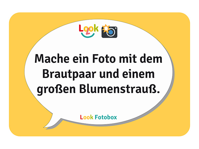 Look-Fotobox mieten, Fotoaufgabe Hochzeit Hochzeitsspiel